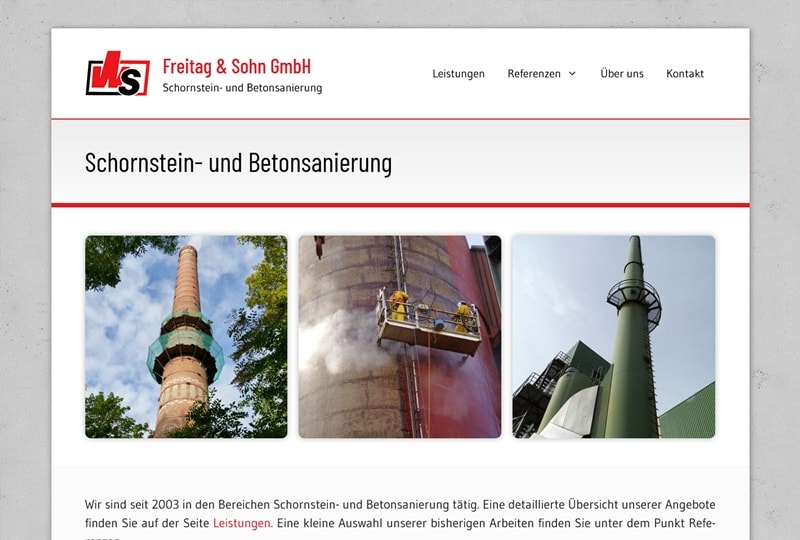 Freitag & Sohn GmbH - Webdesign Referenz